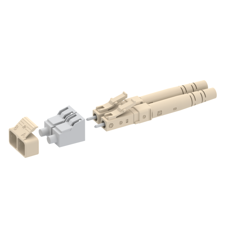 LC PC duplex plug MM128µm for cable 2mm