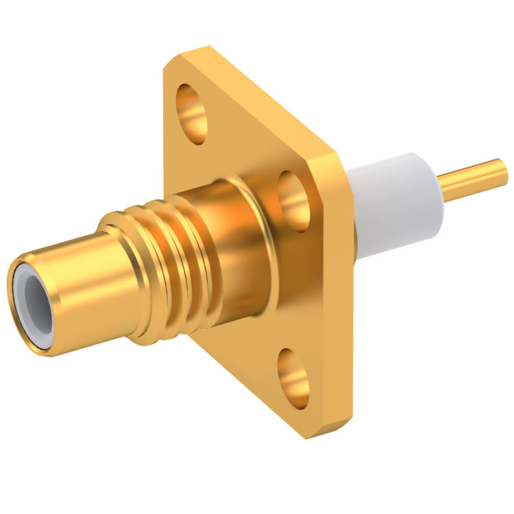 SMC / ADJUSTABLE SQUARE FLANGE JACK RECEPTACLE WITH CYLINDRICAL CONTACT