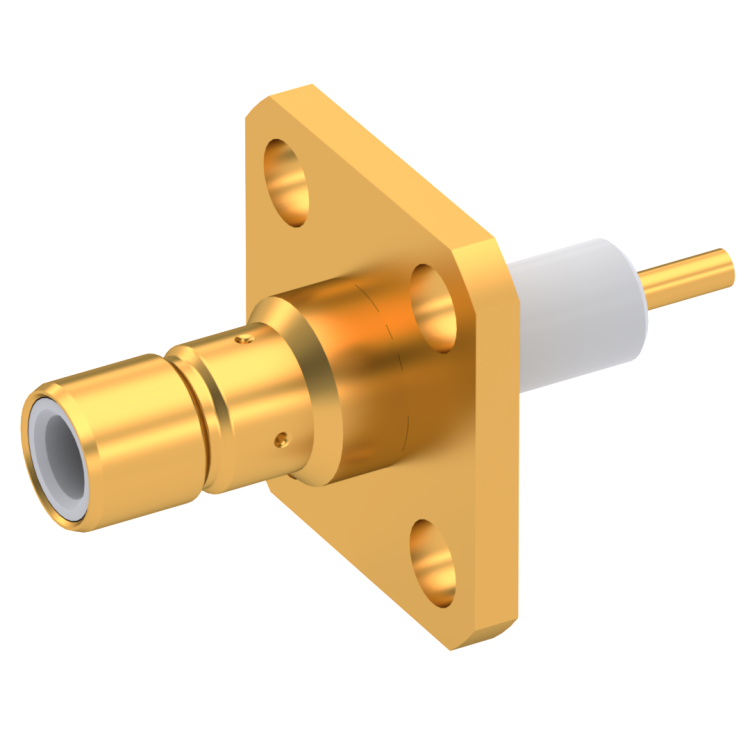 SMB / ADJUSTABLE SQUARE FLANGE JACK RECEPTACLE WITH CYLINDRICAL CONTACT