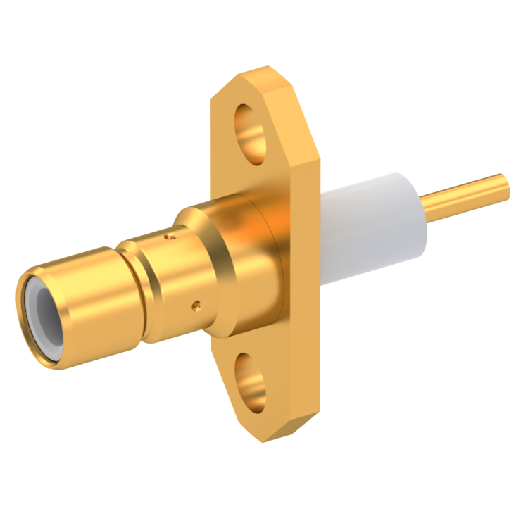 SMB / ADJUST. 2 HOLE FLANGE JACK RECEPTACLE WITH CYLINDRICAL CONTACT