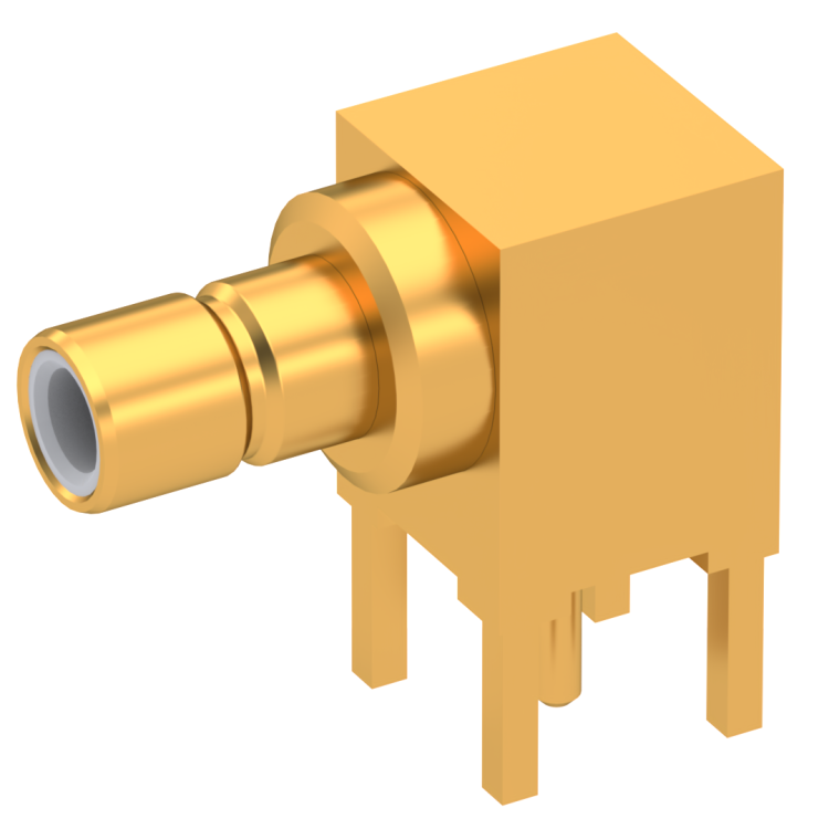 SMB / RIGHT ANGLE JACK RECEPTACLE FOR PCB SOLDER LEGS