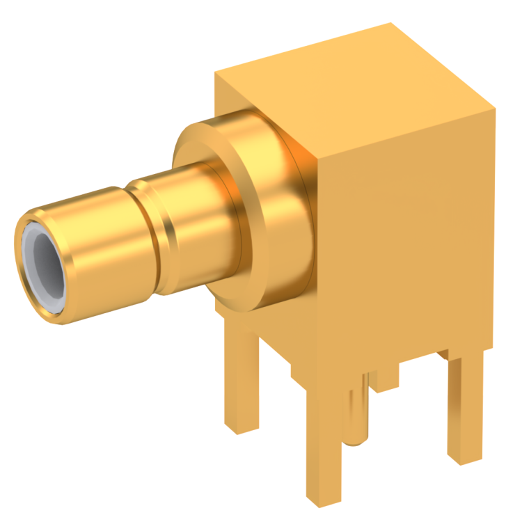 SMB / RIGHTA ANGLE MALE RECEPTACLE FOR PCB SOLDER LEGS - NON MAGNETIC