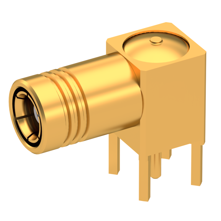 SMB / RIGHT ANGLE PLUG RECEPTACLE FOR PCB SOLDER LEGS
