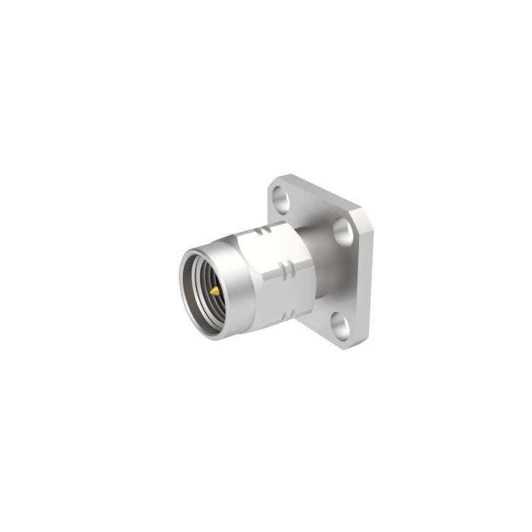 SMA / SQUARE FLANGE PLUG RECEPTACLE WITH SLOTTED CONTACT