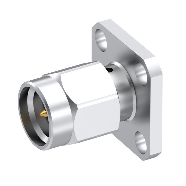 SMA / SQUARE FLANGE PLUG RECEPTACLE WITH SOLDER POT CONTACT