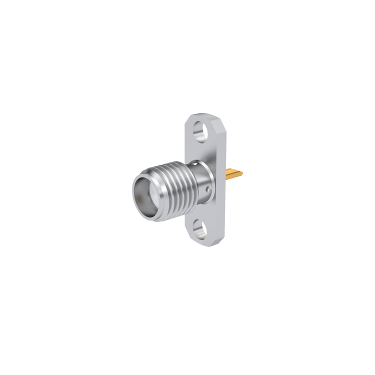SMA / 2 HOLE FLANGE JACK RECEPTACLE WITH SOLDER POT CONTACT