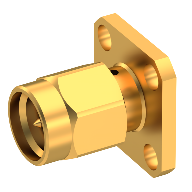 SMA / SQUARE FLANGE PLUG RECEPTACLE WITH TAB CONTACT