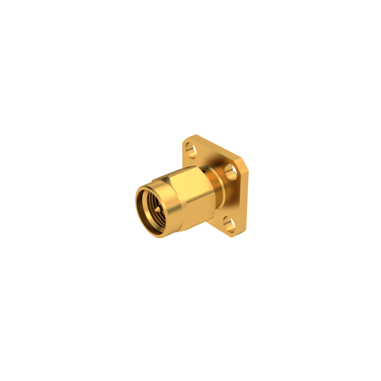 SMA / SQUARE FLANGE PLUG RECEPTACLE WITH SHOULDER CONTACT