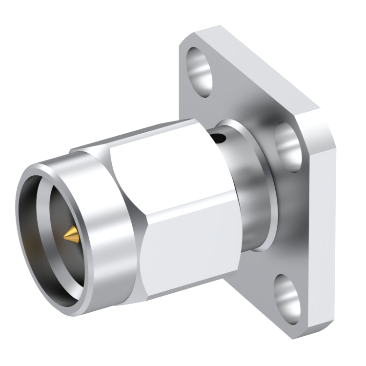 SMA / SQUARE FLANGE PLUG RECEPTACLE WITH TAB CONTACT
