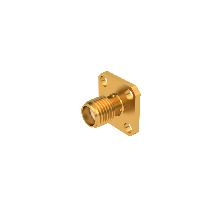 SMA / SQUARE FLANGE JACK RECEPTACLE WITH FLAT CONTACT
