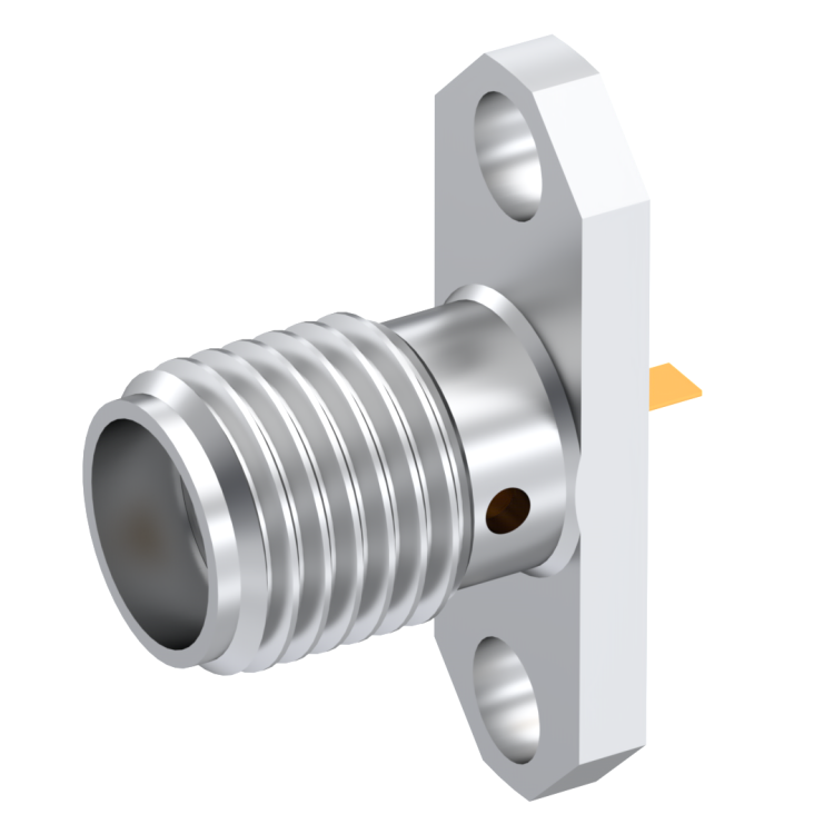 SMA / SQUARE FLANGE JACK RECEPTACLE WITH TAB CONTACT