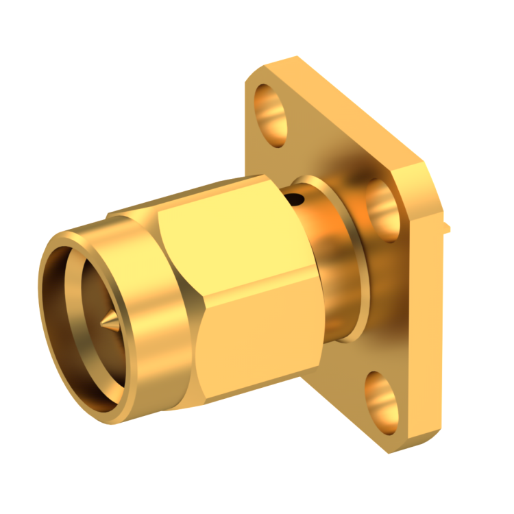 SMA / SQUARE FLANGE PLUG RECEPTACLE WITH SHOULDER TAB CONTACT