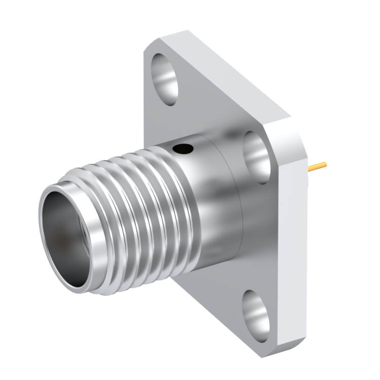 SMA / SQUARE FLANGE JACK RECEPTACLE WITH SHOULDER CONTACT