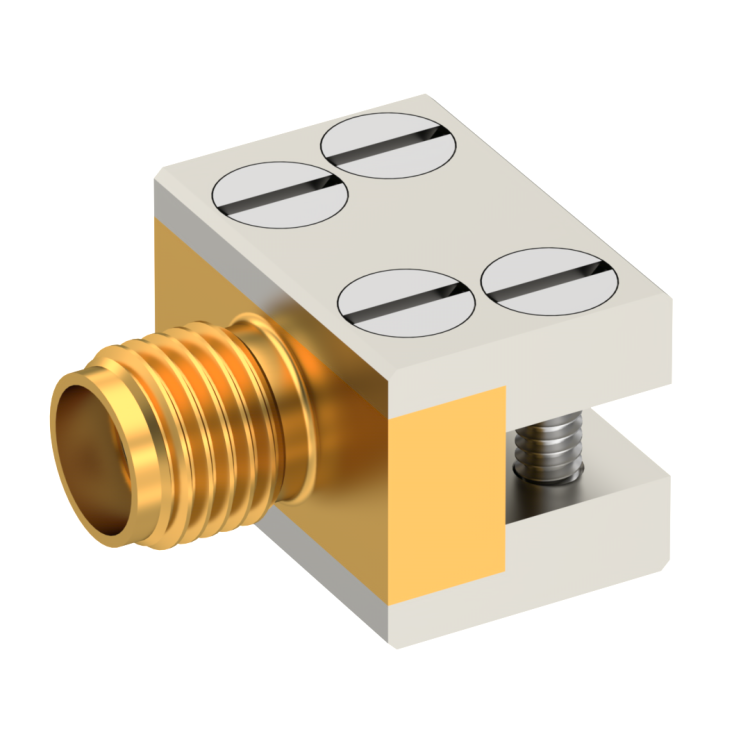 SMA / END LAUNCH FLANGE JACK RECEPTACLE WITH TAB CONTACT