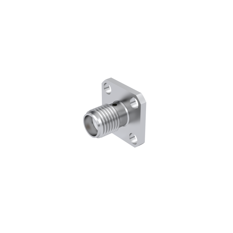 SMA / SQUARE FLANGE JACK RECEPTACLE WITH SLOTTED CONTACT