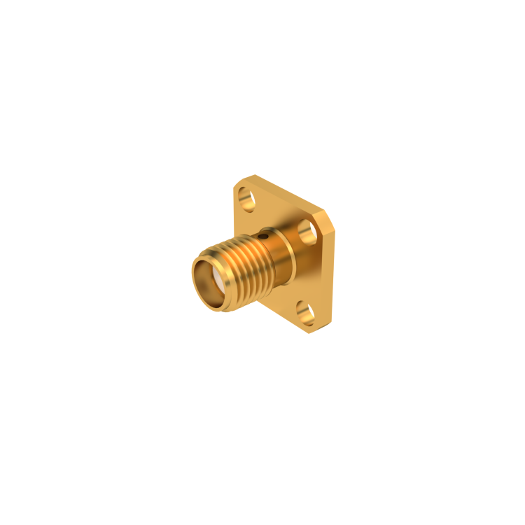 SMA / SQUARE FLANGE JACK RECEPTACLE WITH TAB CONTACT