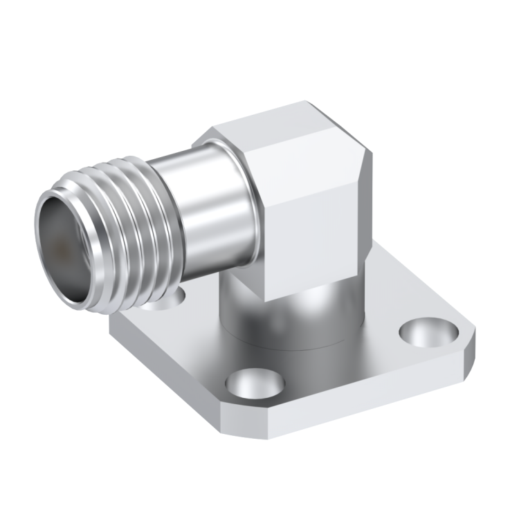SMA / RIGHT ANGLE SQUARE FLANGE JACK RECEPT. WITH AUXILLIARY CONTACT