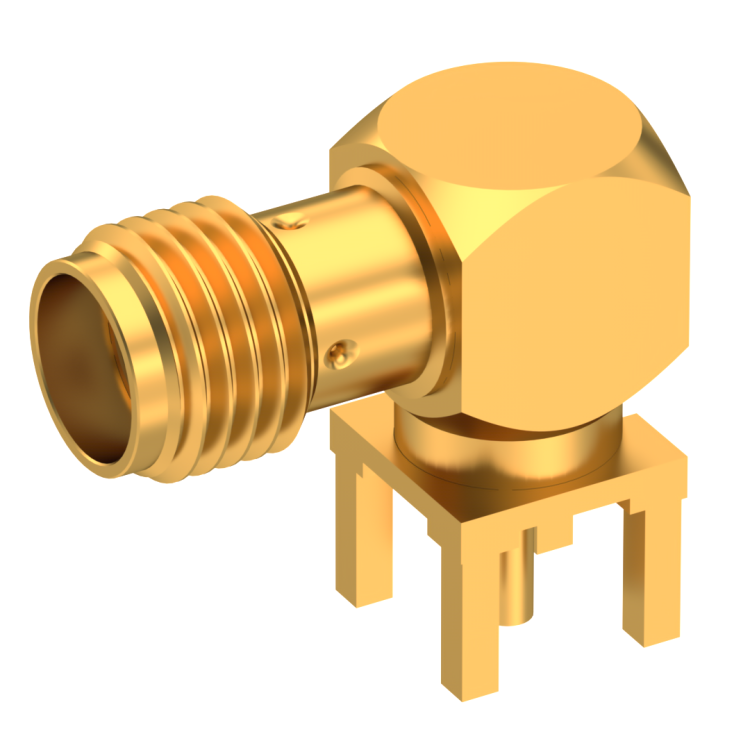 SMA / RIGHT ANGLE JACK RECEPTACLE FOR PCB SOLDER LEGS