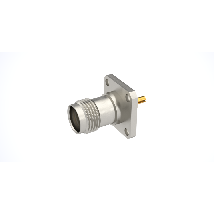 TNC / SQUARE FLANGE JACK RECEPTACLE WITH SLOTTED CONTACT