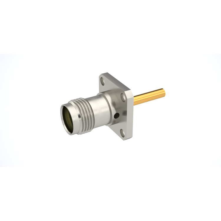 TNC / SQUARE FLANGE JACK RECEPTACLE WITH CYLINDRICAL CONTACT