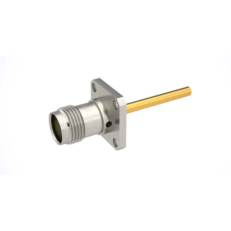 TNC / SQUARE FLANGE JACK RECEPTACLE WITH CYLINDRICAL CONTACT