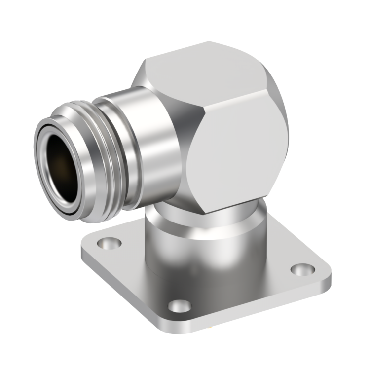 N / RIGHT ANGLE JACK RECEPTACLE SQUARE FLANGE WITH SOLDER POT CONTACT