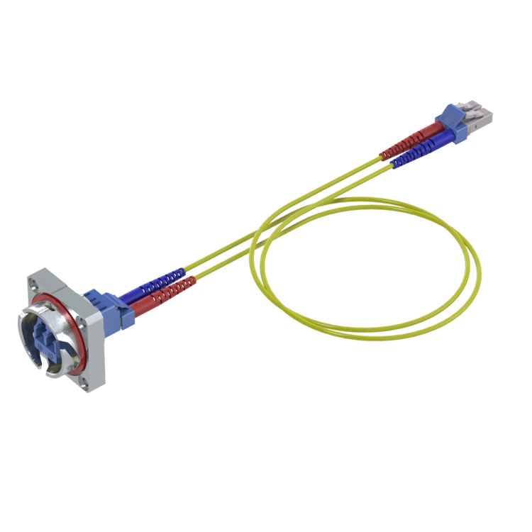 R2CT receptacle with LC dplx adaptor and LC dplx patchcord, SM