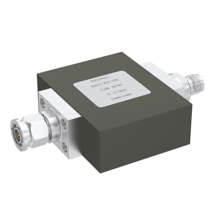 ATTENUATOR: TNC 3DB 3GHZ 50W 50ohms panel conduction cooling type