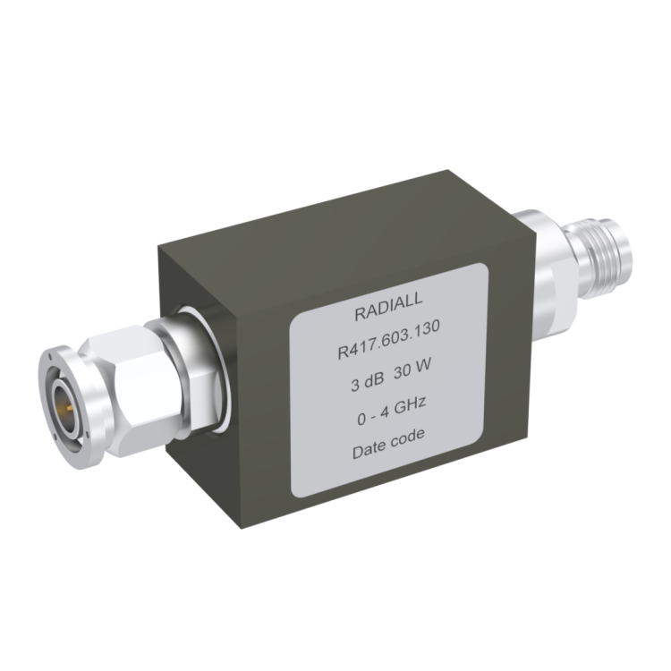 ATTENUATOR: TNC 10DB 4GHZ 30W 50ohms panel conduction cooling type