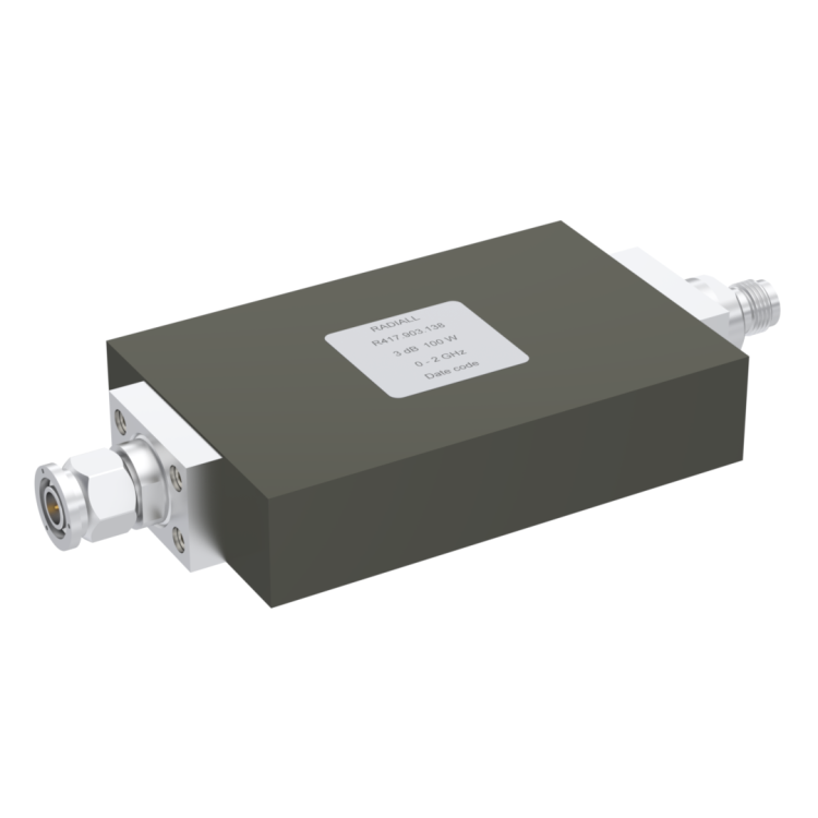 ATTENUATOR: TNC 3DB 2GHZ 100W 50ohms panel conduction cooling type