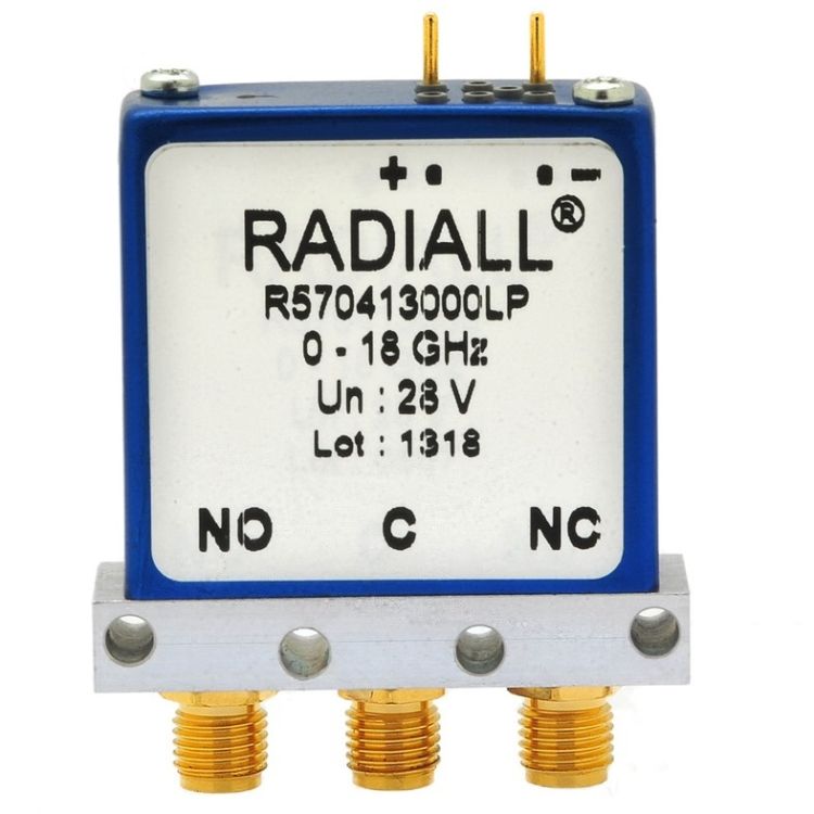 SPDT Ramses Low PIM SMA 18GHz Latching Self-cut-off 12Vdc Diodes Pins Terminals