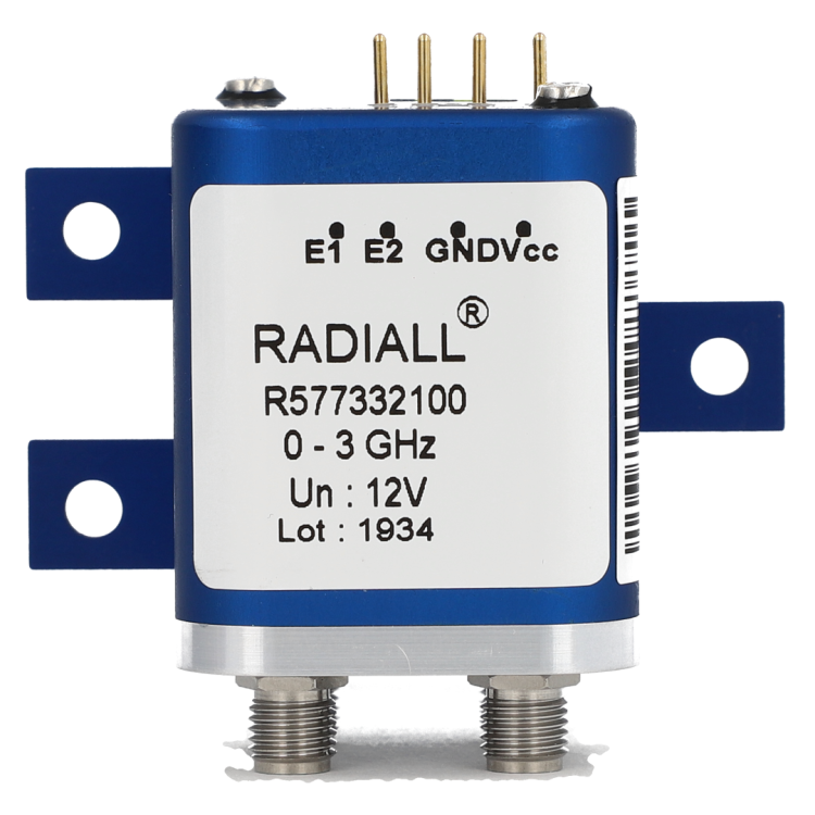 DPDT Ramses SMA2.9 40GHz Latching 12Vdc Positive common Diodes Pins Terminals with bracket