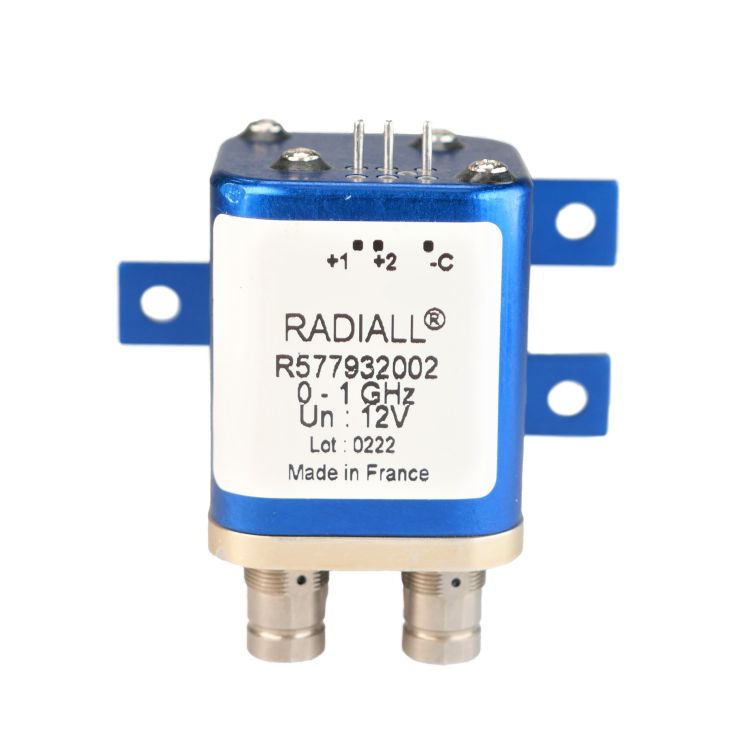 DPDT Ramses DIN 2.5GHz Latching Indicators 28Vdc Positive common Pins Terminals with bracket