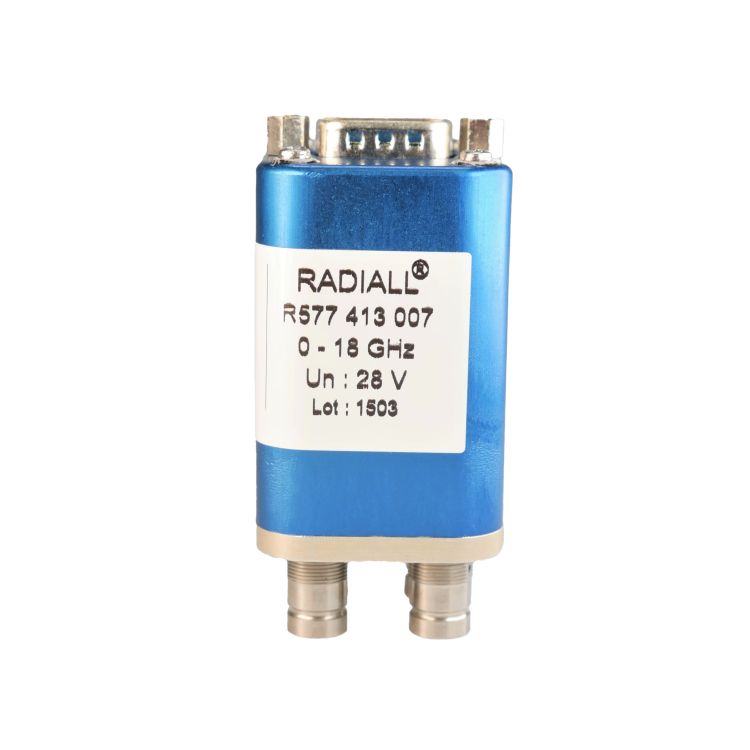 DPDT Ramses DIN 2.5GHz Latching 12Vdc D-sub connector with bracket