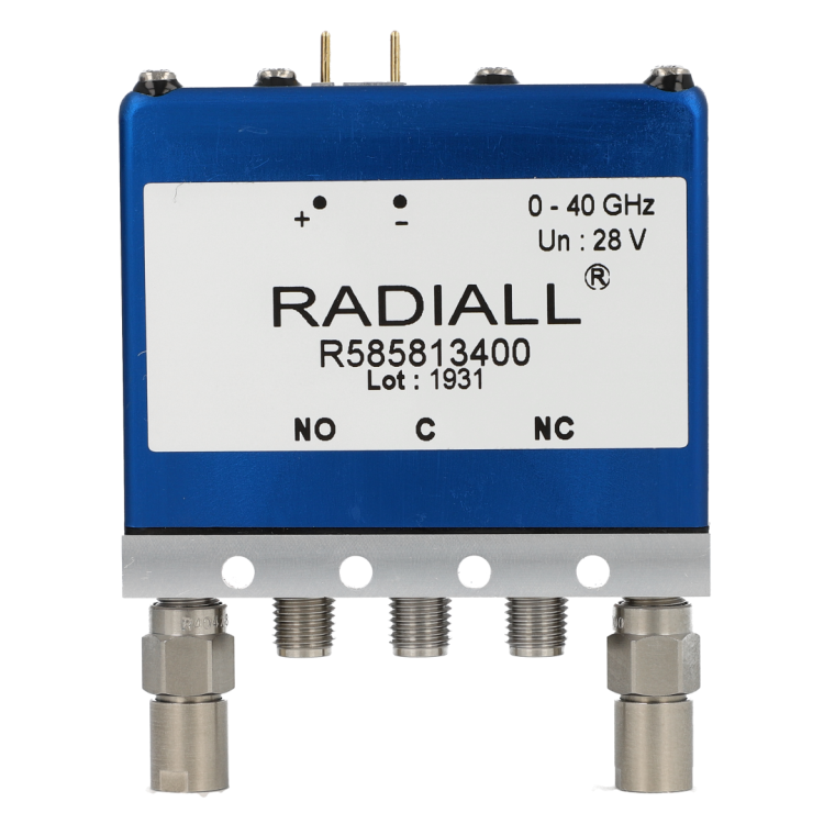 SPDT Terminated Ramses SMA2.9 40GHz Latching 12Vdc Diodes External loads Pins terminals