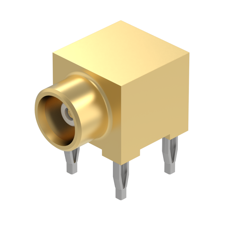 MCX / RIGHT ANGLE JACK RECEPTACLE FOR PCB PRESS-FIT LEGS