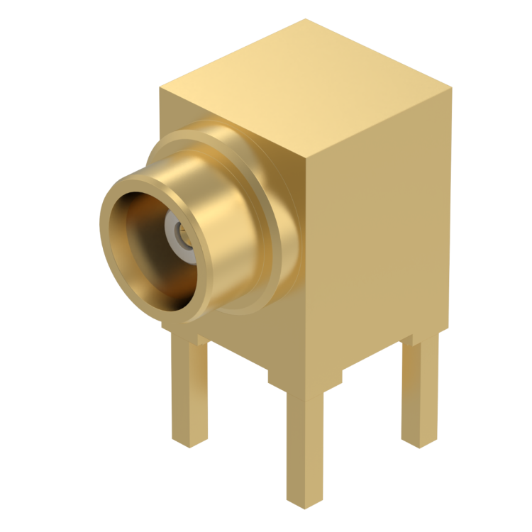 MCX / RIGHT ANGLE JACK RECEPTACLE FOR PCB NON MAGNETIC SOLDER LEGS